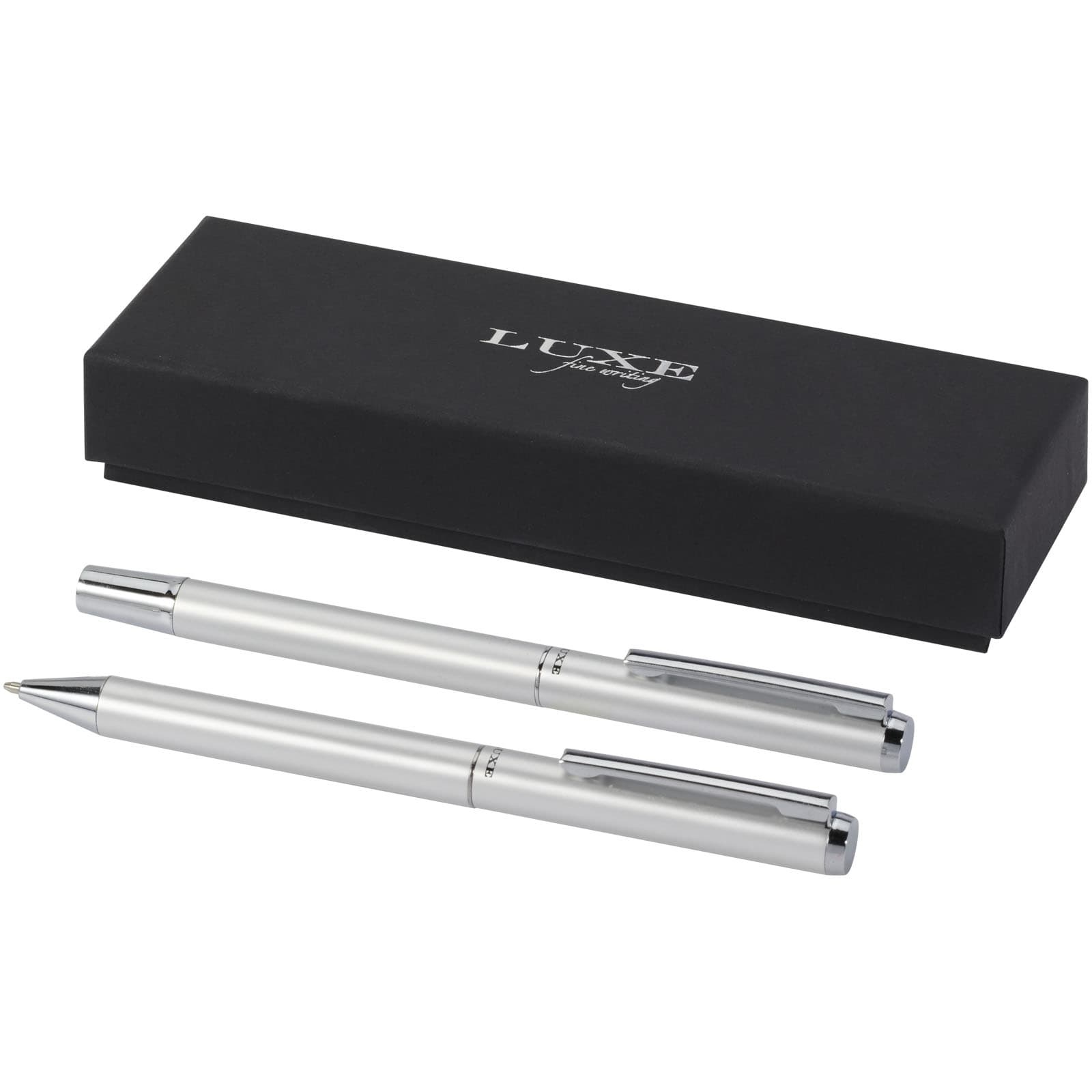 Set cadou cu pix și roller Lucetto din aluminiu reciclat (cerneală neagră)