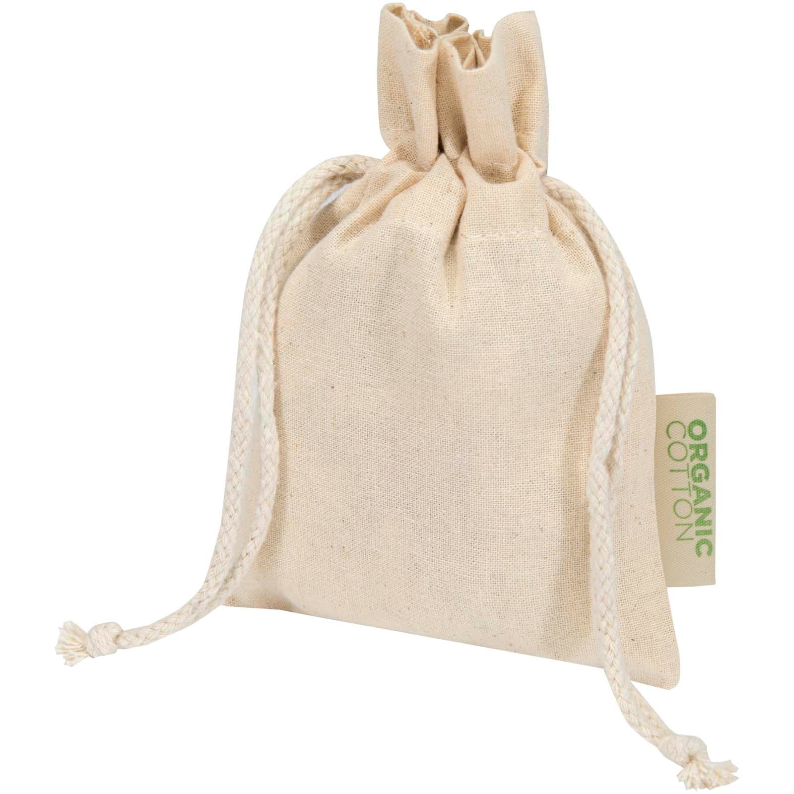 Săculeț cadou din bumbac organic OCS Odisha 140 g/m² - 15 x 10 cm
