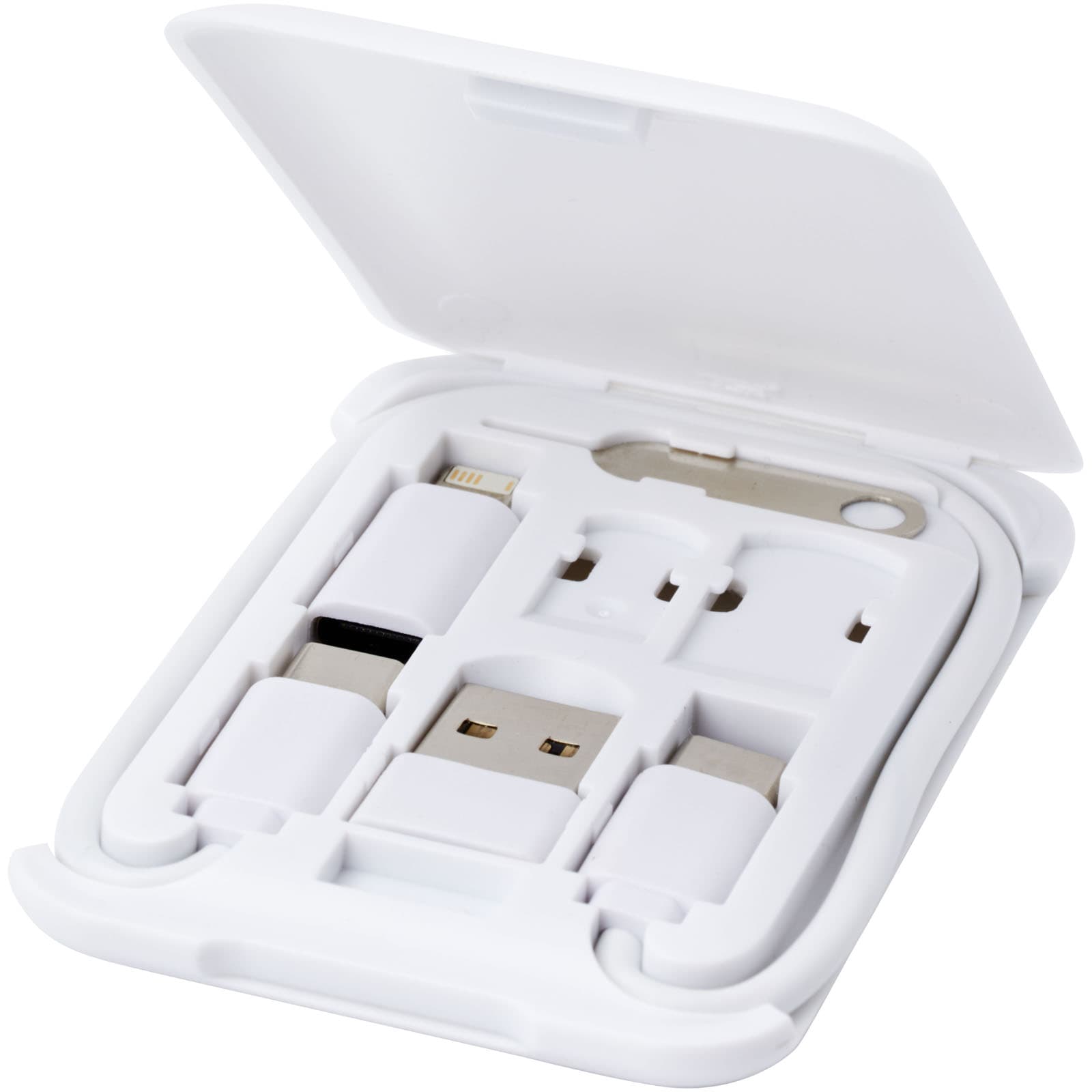 Cablu de încărcare modular din plastic reciclat Savvy cu suport de telefon