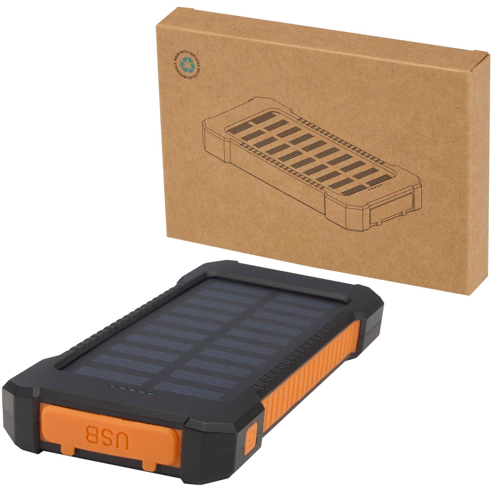 Acumulator extern solar rezistent din plastic reciclat Altair 5000 mAh 10W cu lanternă încorporată