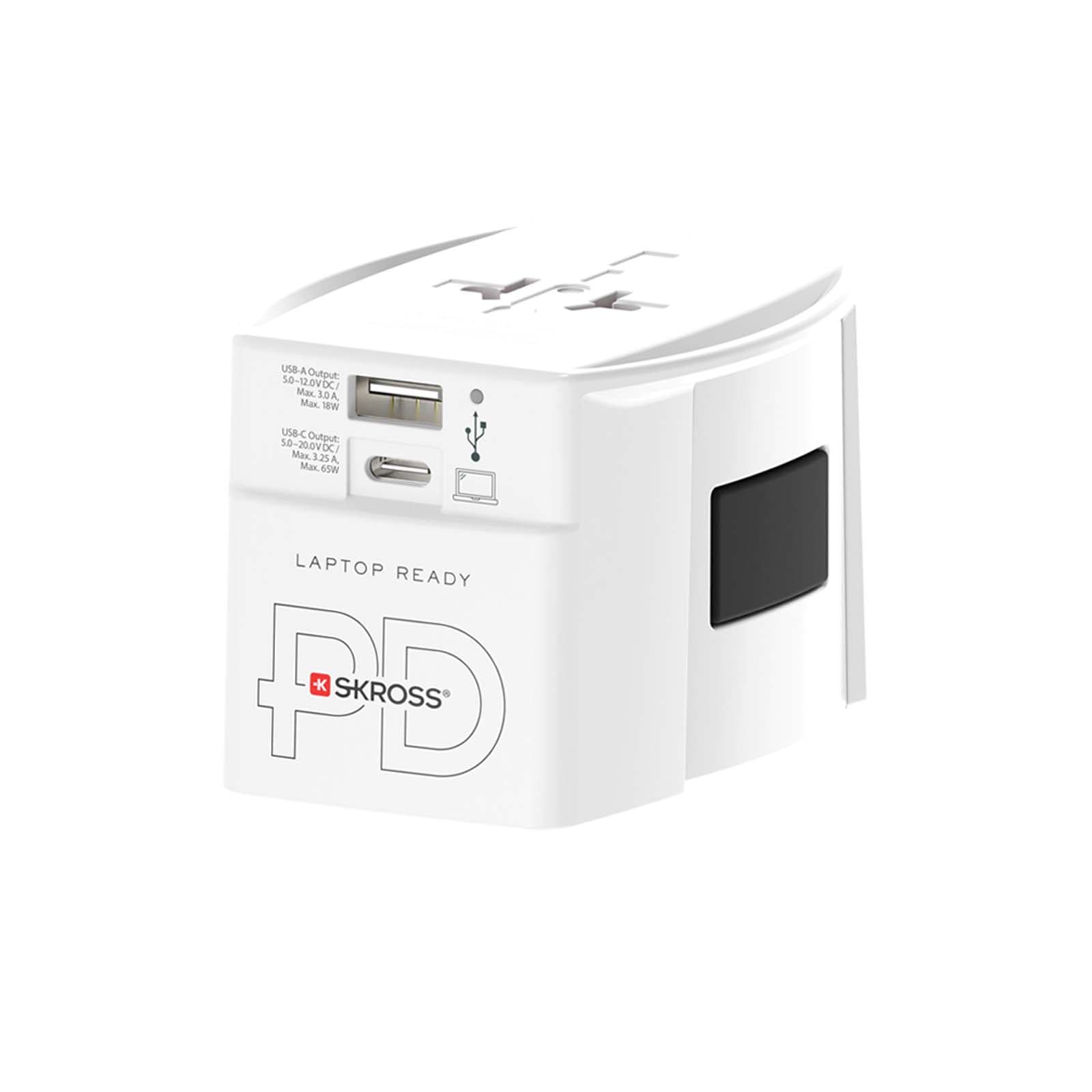 SKROSS® MUV AC65PD — adaptor universal de călătorie cu cablu USB-C