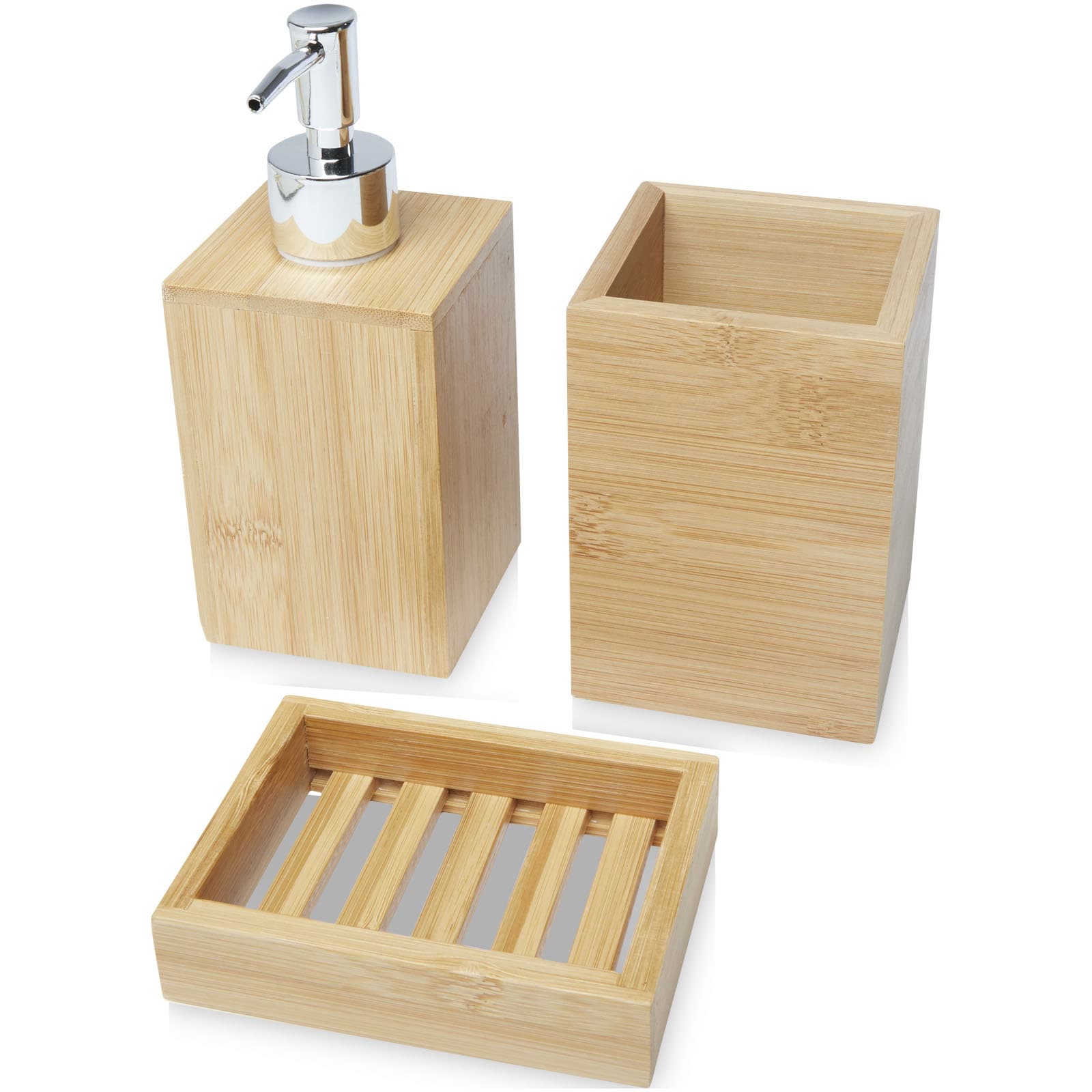 Set de baie din bambus Hedon din 3 piese