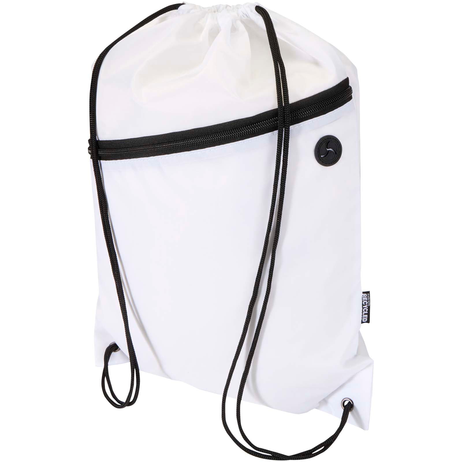 Oriole — sac cu șnur din RPET, cu buzunar frontal cu fermoar, 5L