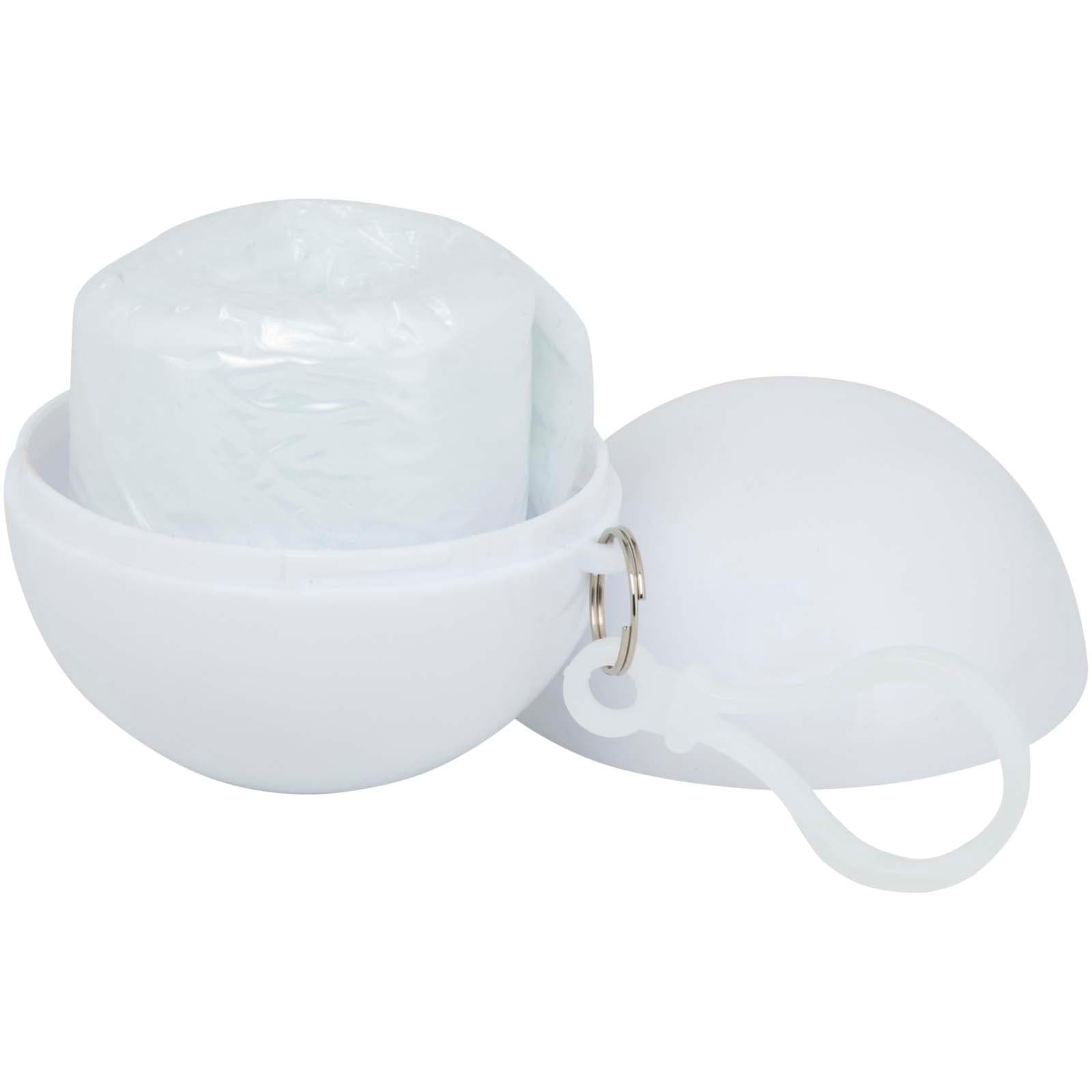 Fog — pelerină de ploaie în cutie rotundă din plastic, cu carabinieră