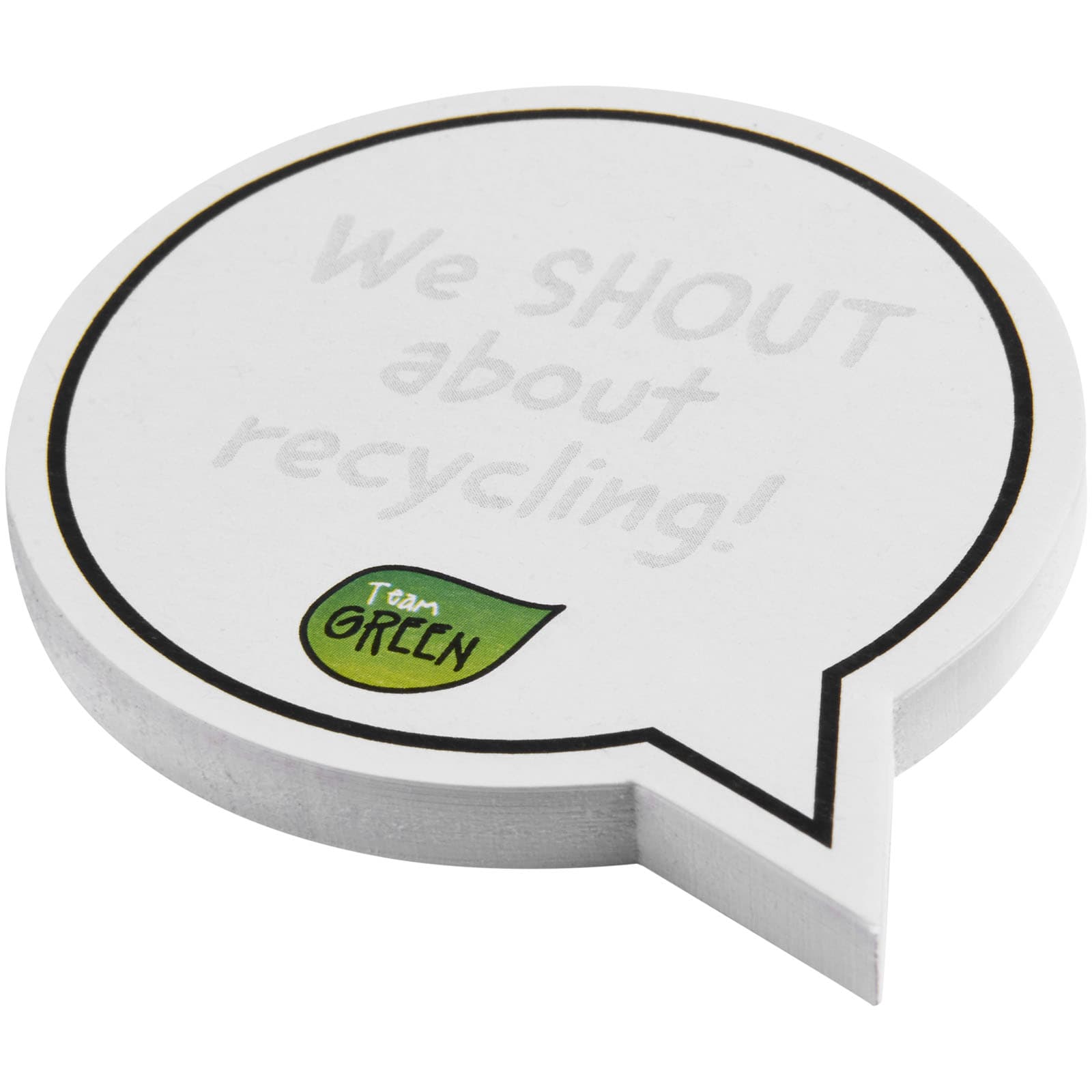 Notițe adezive reciclate în formă de balon de dialog Sticky-Mate®