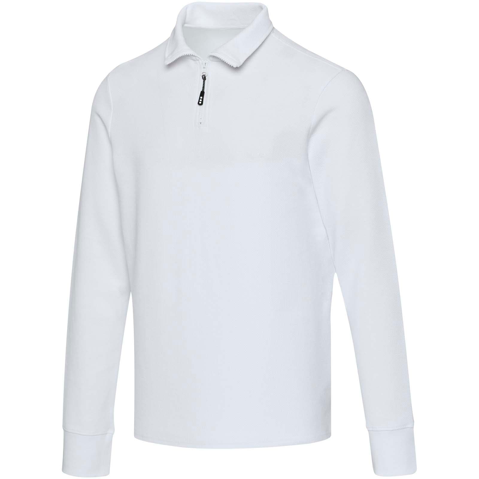 Tricou polo unisex cu mânecă lungă și fermoar pe jumătate Apollo 245 g/m²